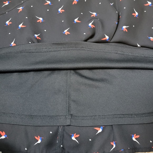 Torrid Knee Length Flare Skirt Plus Skater Black  Studded Novelty Print Birds - Picture 5 of 16